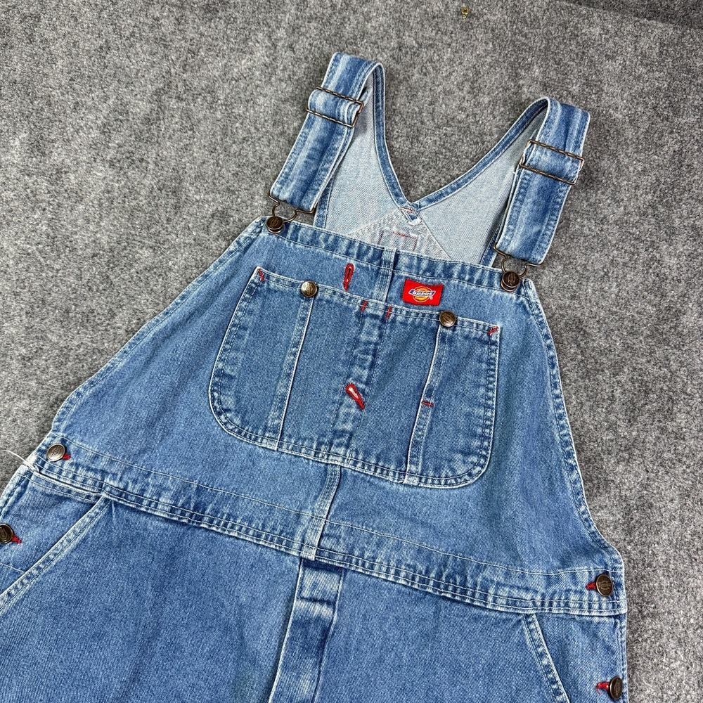 Dickies Mens Overalls 38x32 Denim Bib Carpenter Workwear Utility Blue 8396SNB